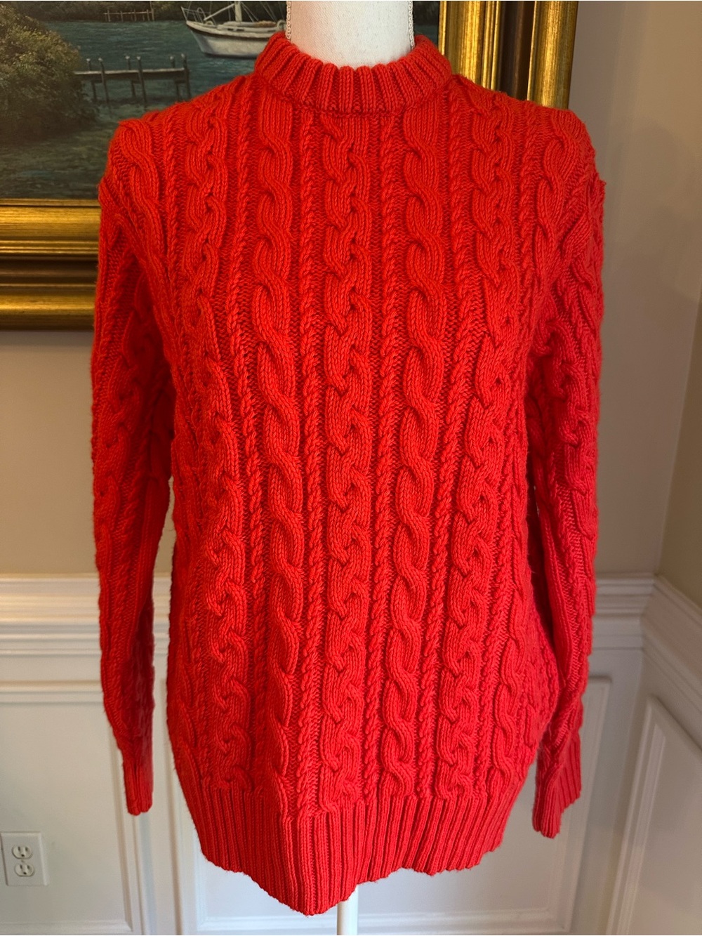 ZARA Red Cable Knit Sweater NWT